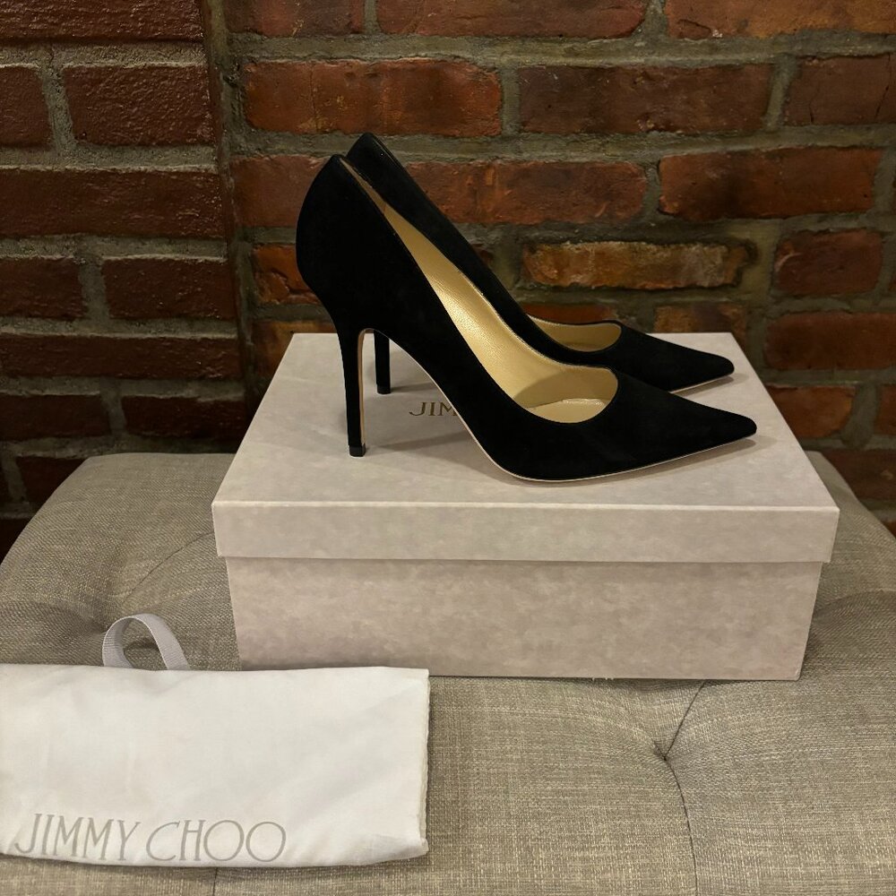 Suede Abel Jimmy Choo Black Heels Size 38